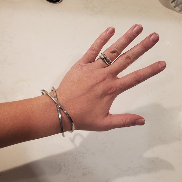 Silver Cuff Bracelet Preppy Boho Bride Simple Work Delicate Vacation Classic - Picture 6 of 6